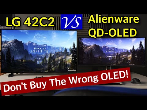 42&quot; LG C2 vs Alienware QD-OLED Monitor Side-by-Side Comparison