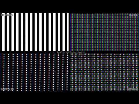 Quality.TV advanced UHD resolution and panel test | Example: RGBW LCD and OLED subpixel analysis