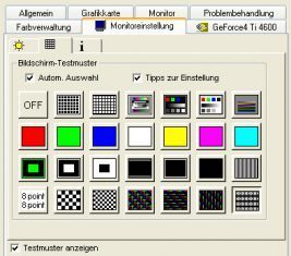 Bildschirm Testmuster