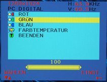 OSD: RGB Farben