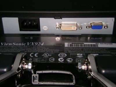 Viewsonic Vx924 Monitor Viewsonic Vx924 Anschluesse