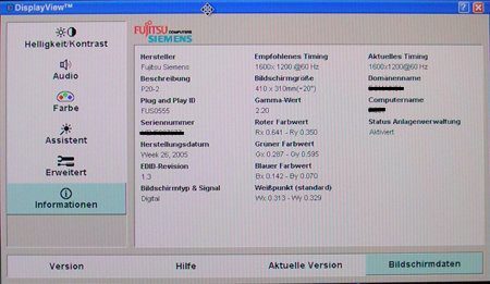 Fujitsu Siemens P20 2 Monitor Fsc P20 2 Screenmanager