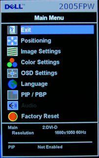 Dell 2005fpw Monitor Dell 2005fpw Osd1