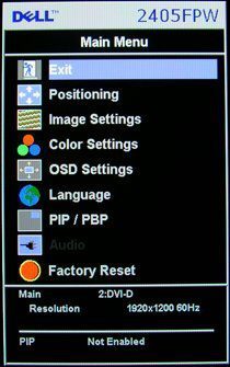 Dell 2405fpw Monitor Dell 2405fpw Osd1