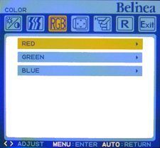 OSD: RGB-Farbeinstellungen