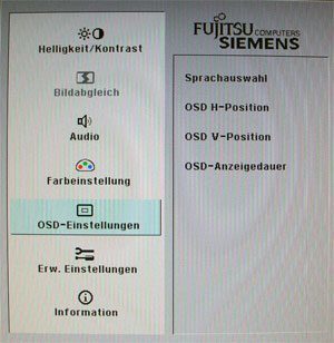 Fujitsu Siemens W19 1 Monitor Fsc W19 1 Osd Einstellungen