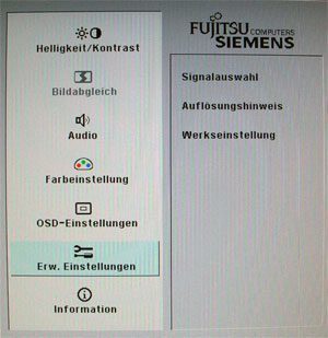 Fujitsu Siemens W19 1 Monitor Fsc W19 1 Osd Erweitert