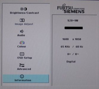 Fujitsu Siemens S20 1w Monitor Fsc S20 1w Osd7