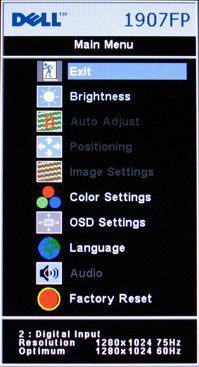 Dell 1907fp S Monitor Dell 1907fp Osd1