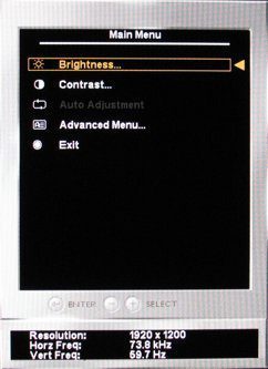 Hp Lp2465 Monitor Hp Lp2465 Osd01