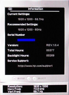 Hp Lp2465 Monitor Hp Lp2465 Osd12