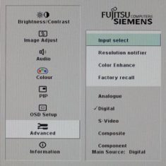 Fujitsu Siemens P24 1w Monitor Fsc P24 1w Osd10