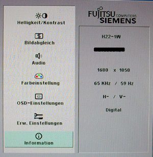 Fujitsu Siemens H22 1w Monitor Fsc H22 1w Osd13