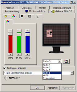 Nec Lcd2470wnx Monitor Nec2470wnx Naviset Farbe