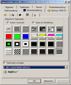 Nec Lcd2470wnx Monitor Nec2470wnx Naviset Testmuster