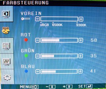 Lg Flatron L227wt Monitor Lgl227wt Osd Farbsteuerung