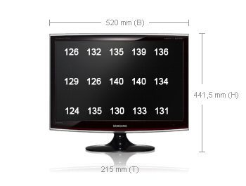 Samsung T220hd Monitor Syncmaster T220hd Helligkeitsverteilung