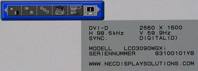 Nec Lcd3090wqxi Bk Monitor Nec Lcd3090wqxi Menue Info