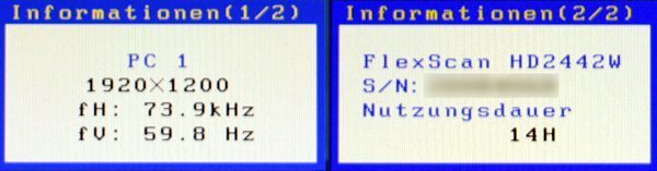 Eizo Hd2442w Ts Monitor Eizo Hd2442w Osd Info
