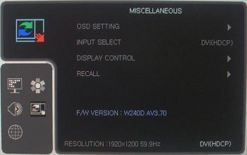 Hyundai W241d Monitor Hyundai W241d Osd Misc