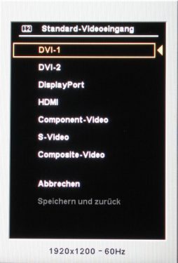 Hp Lp2475w Monitor Hp Lp2475w Osd Eingangssignalsteuerung Standard Videoeingang