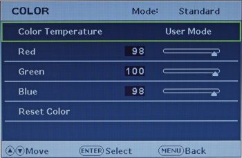 Benq E2400hd Monitor Benq E2400hd Menue Color