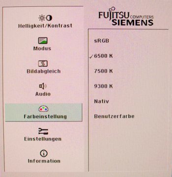 Fujitsu Siemens P26w 5 Eco Monitor P26w 5 Osd Farbeinstellung1 Thumbnail