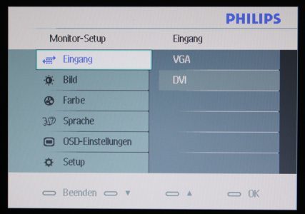 Philips 220cw9fb Monitor Philips 220cw9fb Menue 1