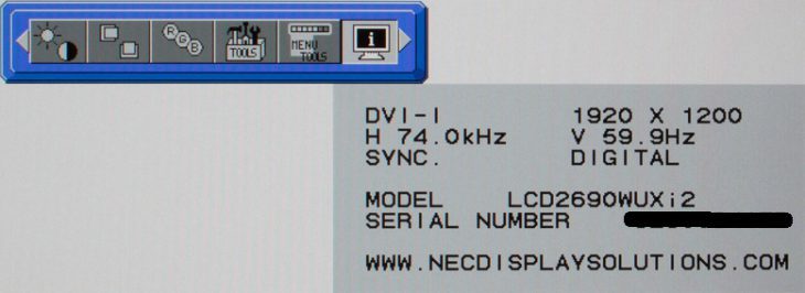 Nec Lcd2690wuxi2 Bk Monitor Nec 2690 Osd6