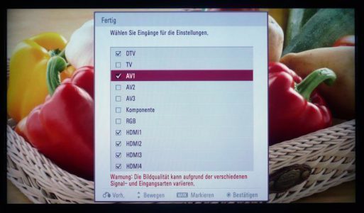 Lg 42lh5000 Fernseher 42lh5000 Menue Bildassistent Anschlusswahl