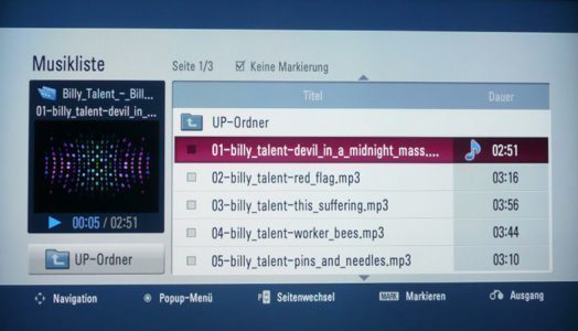 Lg 42lh5000 Fernseher 42lh5000 Menue Usb Musikliste
