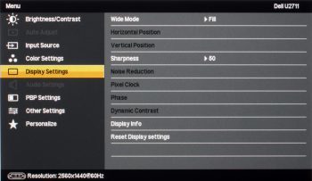 Dell U2711 Monitor Osd4a