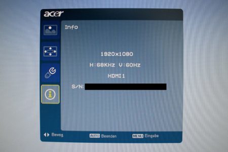 Acer S243hlbmii Monitor Osd Info
