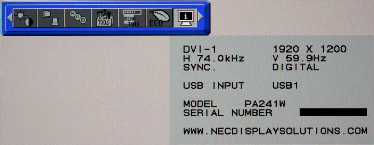 Nec Pa241w Monitor Osd7