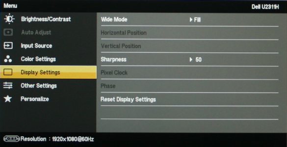 Dell U2311h Monitor Osd Anzeige