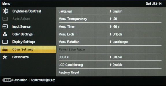 Dell U2311h Monitor Osd Sonstige