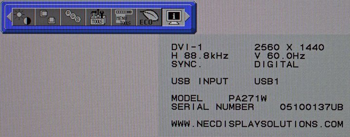 Nec Pa271w Bk Monitor Osd7