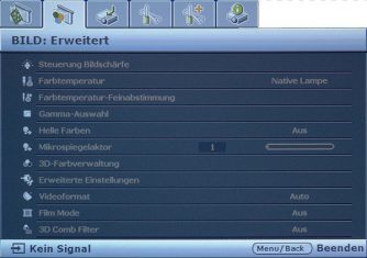 Benq W1000 2 Beamer Osd Bild2