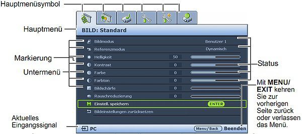 Benq W1000 2 Beamer Osd Main