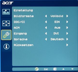 Acer Gd245hqbid Monitor Osd Einstellung