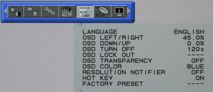 Nec Spectraview 231 Monitor Osd5