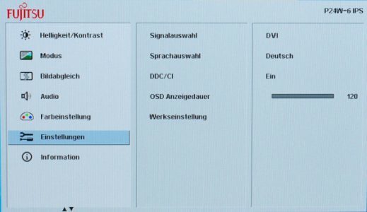 Fujitsu P24w 6 Ips Monitor Menue Einstellung