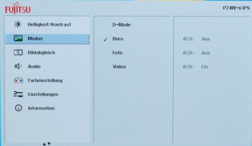 Fujitsu P24w 6 Ips Monitor Menue Modus