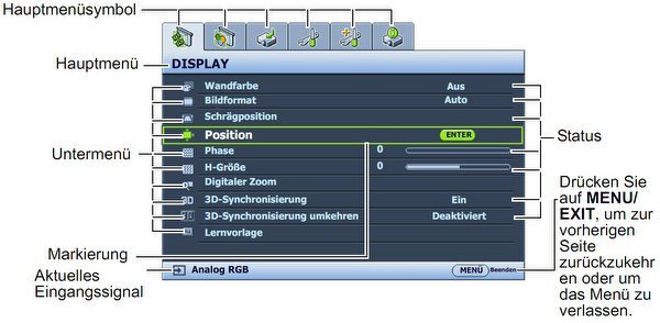 Benq Ms612st Beamer Osd Main