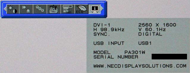 Nec Pa301w Bk Monitor Osd7
