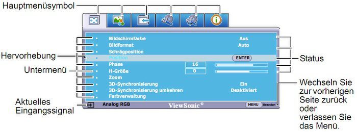 Viewsonic Pjd7382 Beamer Osd Main