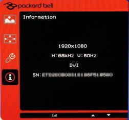 Packard Bell Maestro 230 Led Hd Monitor Osd2