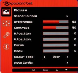 Packard Bell Maestro 230 Led Hd Monitor Osd3