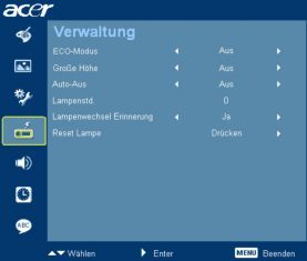 Acer H7531d Beamer Osd 3