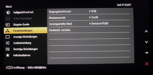 Dell St2220t Monitor Osd Farbe